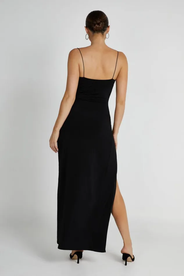 Meshki Maxi Dresses Women Candice Ruched Maxi Dress 8211 Black Black