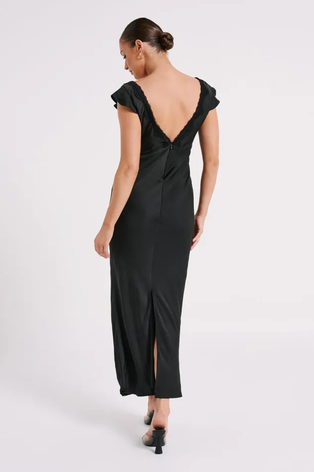 Meshki Maxi Dresses Women Chelsea Cap Sleeve Maxi Dress 8211 Black Black