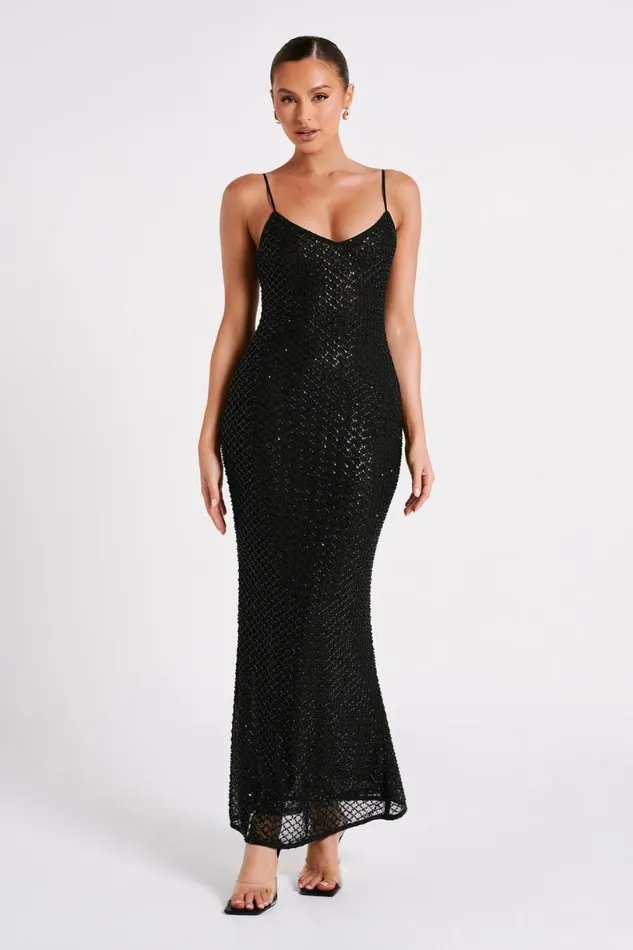 Meshki Maxi Dresses Women Chessie Sequin Maxi Dress 8211 Black Black
