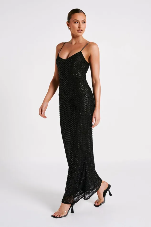 Meshki Maxi Dresses Women Chessie Sequin Maxi Dress 8211 Black Black