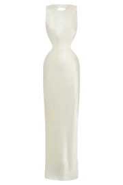 Meshki Maxi Dresses Women Electra Satin Cut Out Maxi Dress 8211 Ivory Ivory