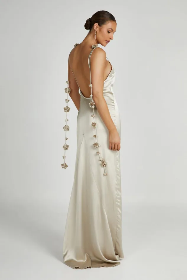 Meshki Maxi Dresses Women Elenora Rose Gown 8211 Champagne Champagne