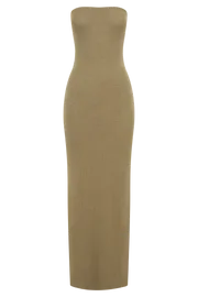 Meshki Maxi Dresses Women Emmy Strapless Knit Maxi Dress 8211 Olive Olive