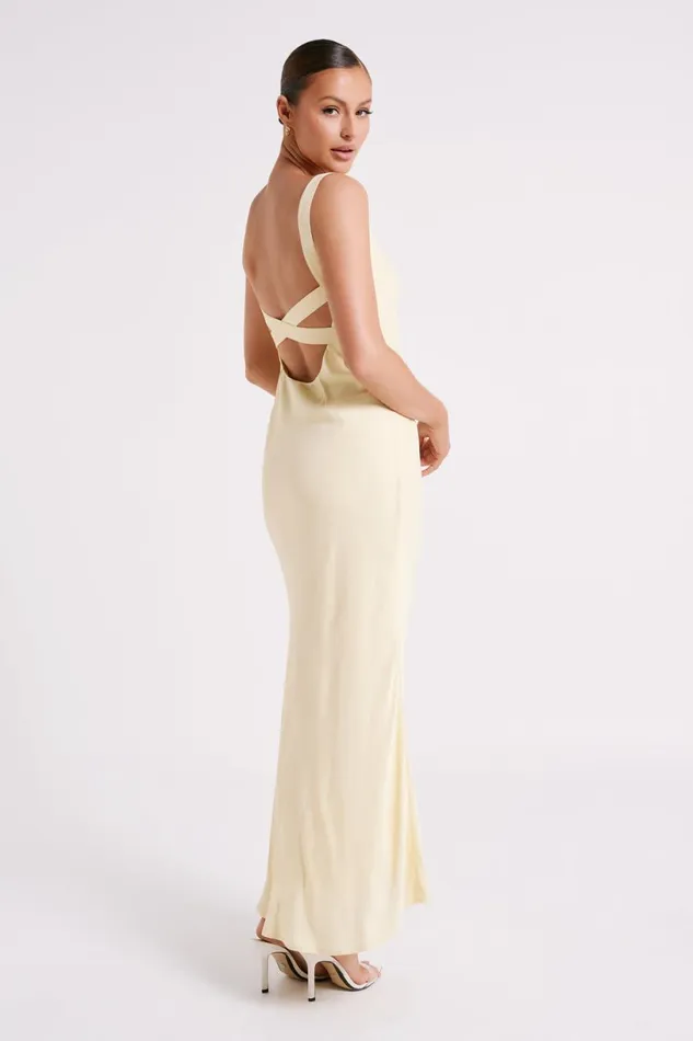 Meshki Maxi Dresses Women Ensley Satin Maxi Dress 8211 Yellow Yellow