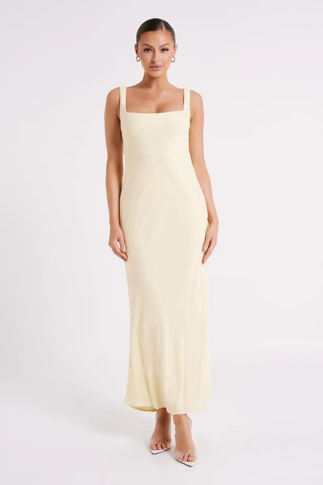 Meshki Maxi Dresses Women Ensley Satin Maxi Dress 8211 Yellow Yellow