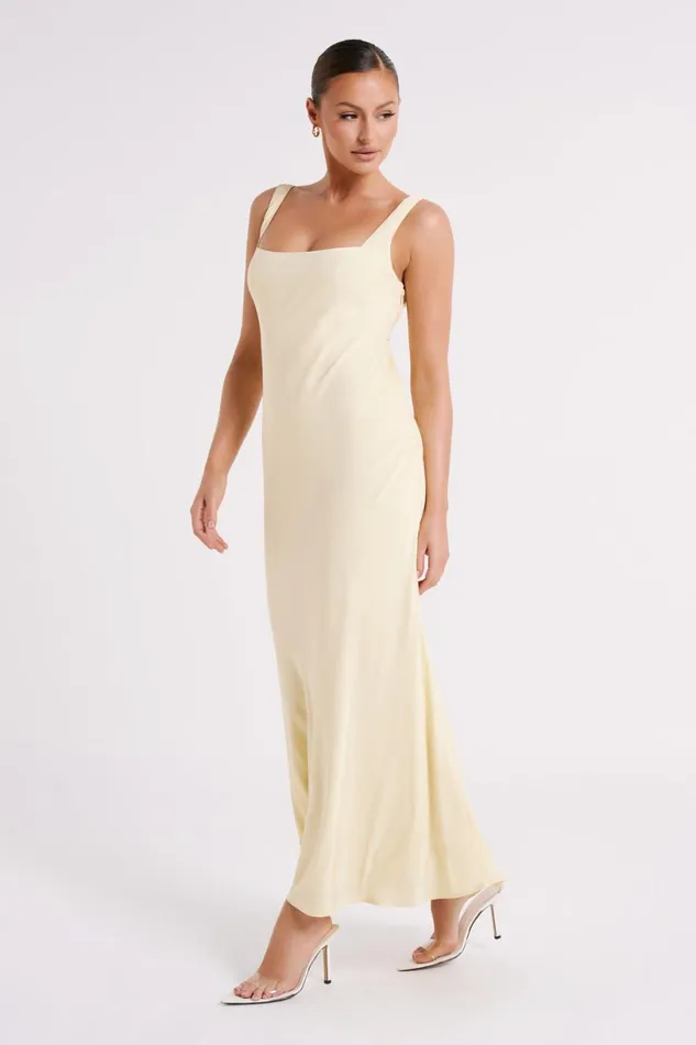 Meshki Maxi Dresses Women Ensley Satin Maxi Dress 8211 Yellow Yellow