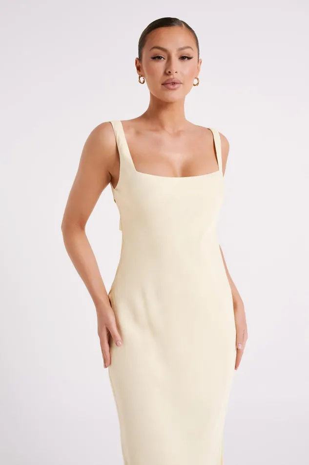 Meshki Maxi Dresses Women Ensley Satin Maxi Dress 8211 Yellow Yellow