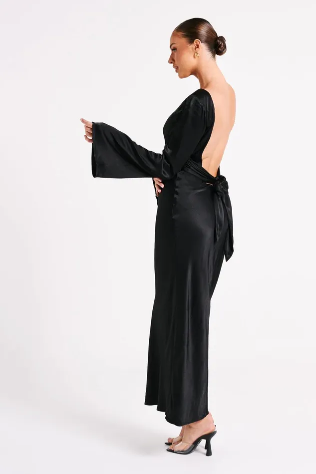 Meshki Maxi Dresses Women Fernanda Long Sleeve Maxi Dress 8211 Black Black