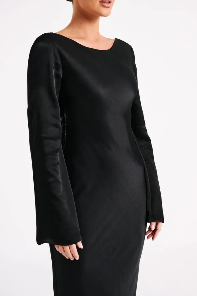Meshki Maxi Dresses Women Fernanda Long Sleeve Maxi Dress 8211 Black Black