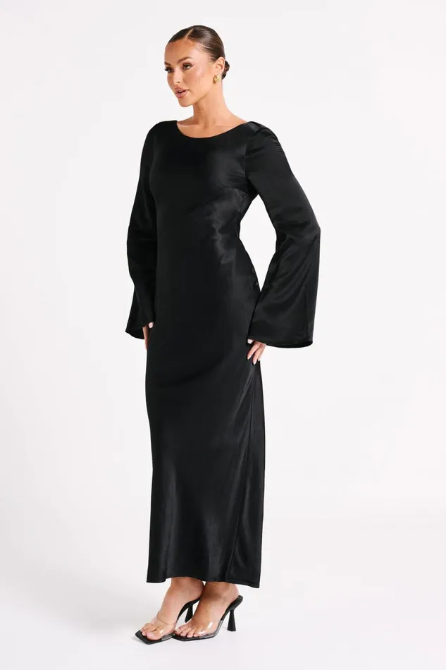Meshki Maxi Dresses Women Fernanda Long Sleeve Maxi Dress 8211 Black Black