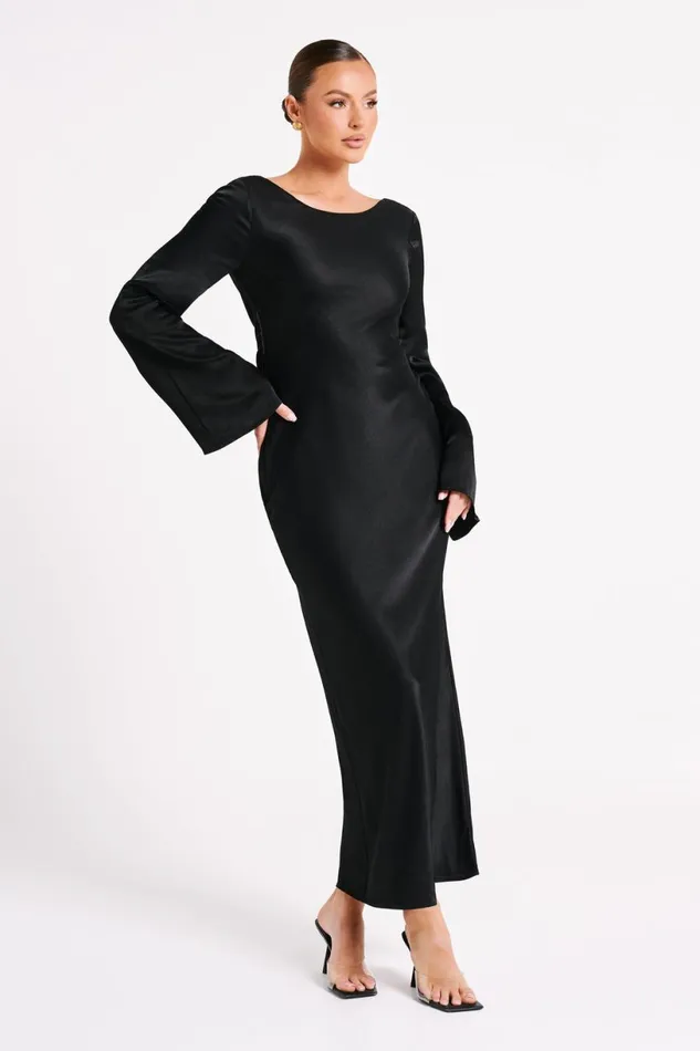 Meshki Maxi Dresses Women Fernanda Long Sleeve Maxi Dress 8211 Black Black