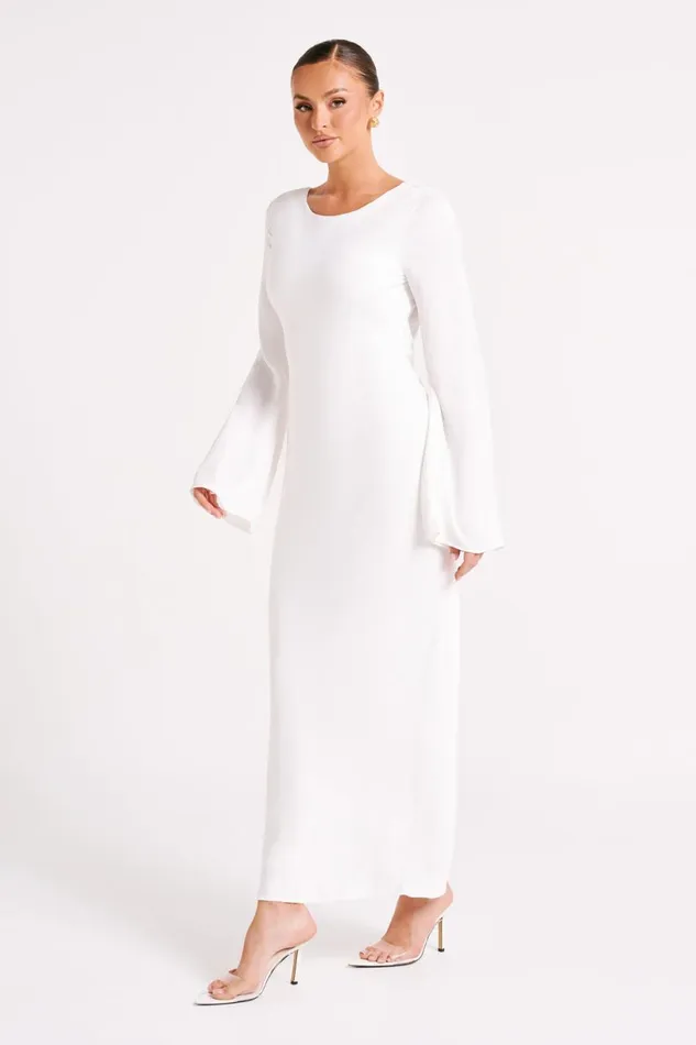 Meshki Maxi Dresses Women Fernanda Long Sleeve Maxi Dress 8211 White White