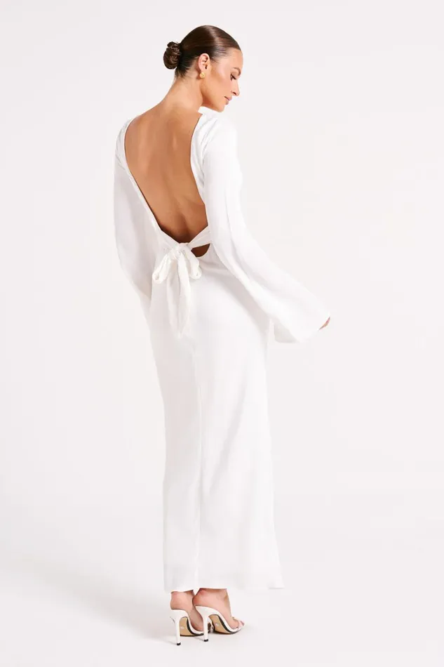 Meshki Maxi Dresses Women Fernanda Long Sleeve Maxi Dress 8211 White White