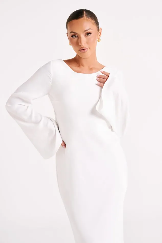 Meshki Maxi Dresses Women Fernanda Long Sleeve Maxi Dress 8211 White White