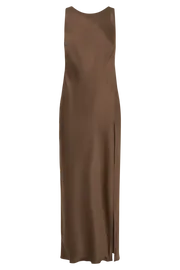 Meshki Maxi Dresses Women Gemima Satin Maxi Dress With Split 8211 Mocha Mocha Meshki Maxi Dresses Women Gemima Satin Maxi Dress With Split 8211 Mocha Mocha