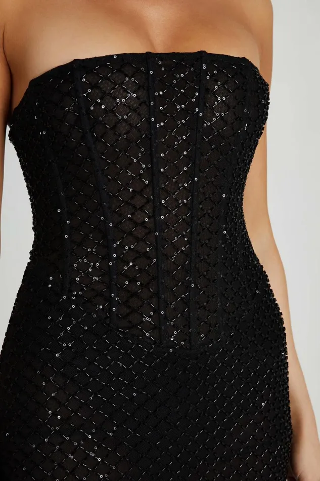 Meshki Maxi Dresses Women Gemma Strapless Sequin Maxi Dress 8211 Black Black