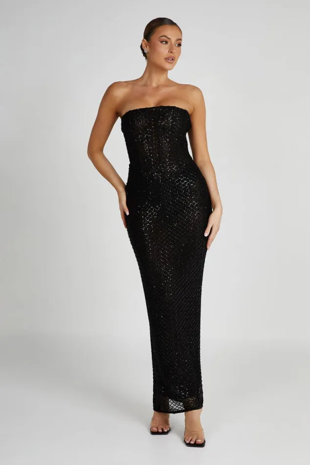 Meshki Maxi Dresses Women Gemma Strapless Sequin Maxi Dress 8211 Black Black