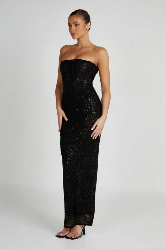 Meshki Maxi Dresses Women Gemma Strapless Sequin Maxi Dress 8211 Black Black