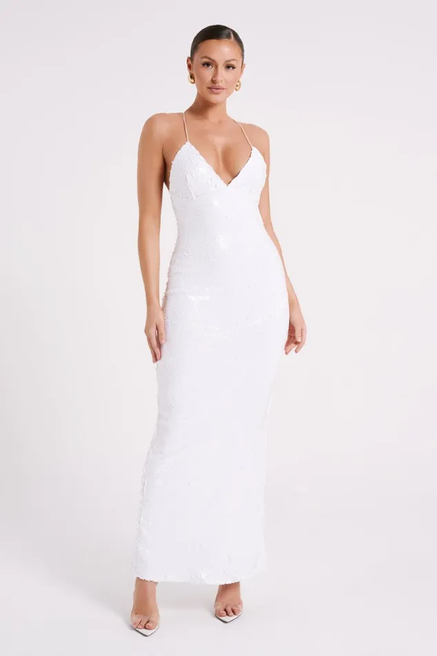 Meshki Maxi Dresses Women Gracie Sequin Maxi Dress 8211 White White
