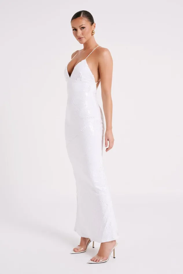Meshki Maxi Dresses Women Gracie Sequin Maxi Dress 8211 White White