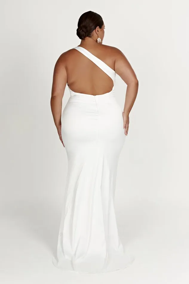Meshki Maxi Dresses Women Harper One Shoulder Gown 8211 White White
