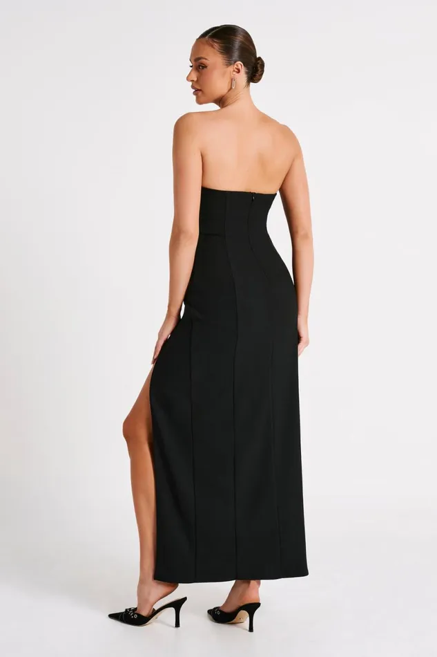 Meshki Maxi Dresses Women Haven Strapless Rose Maxi Dress 8211 Black Black