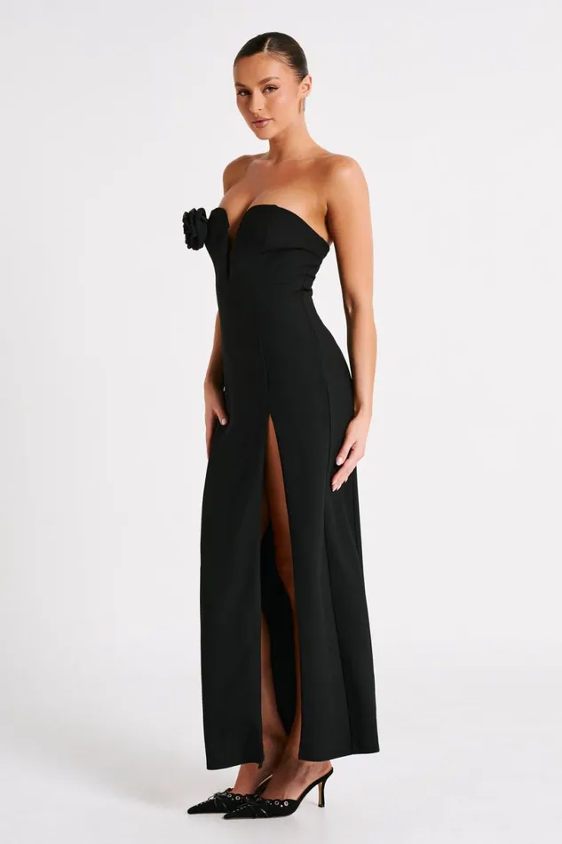 Meshki Maxi Dresses Women Haven Strapless Rose Maxi Dress 8211 Black Black