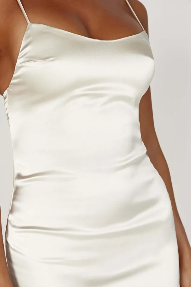 Meshki Maxi Dresses Women Jacinda Satin Slip Maxi Dress 8211 Ivory Ivory