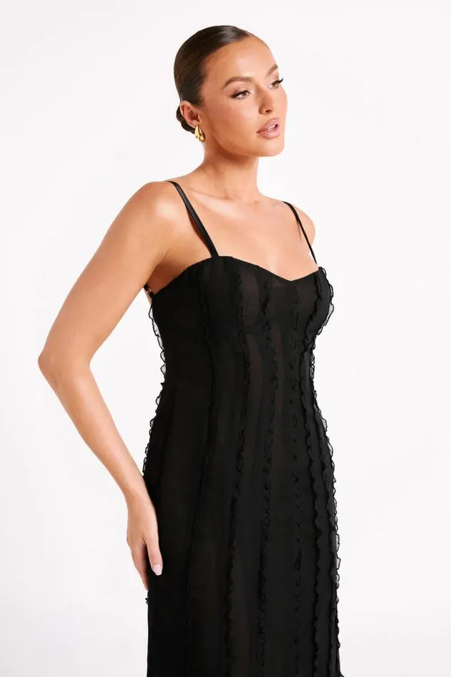 Meshki Maxi Dresses Women Jacinta Chiffon Maxi Dress 8211 Black Black