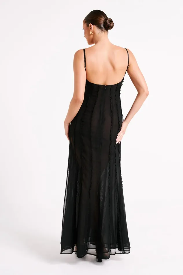 Meshki Maxi Dresses Women Jacinta Chiffon Maxi Dress 8211 Black Black