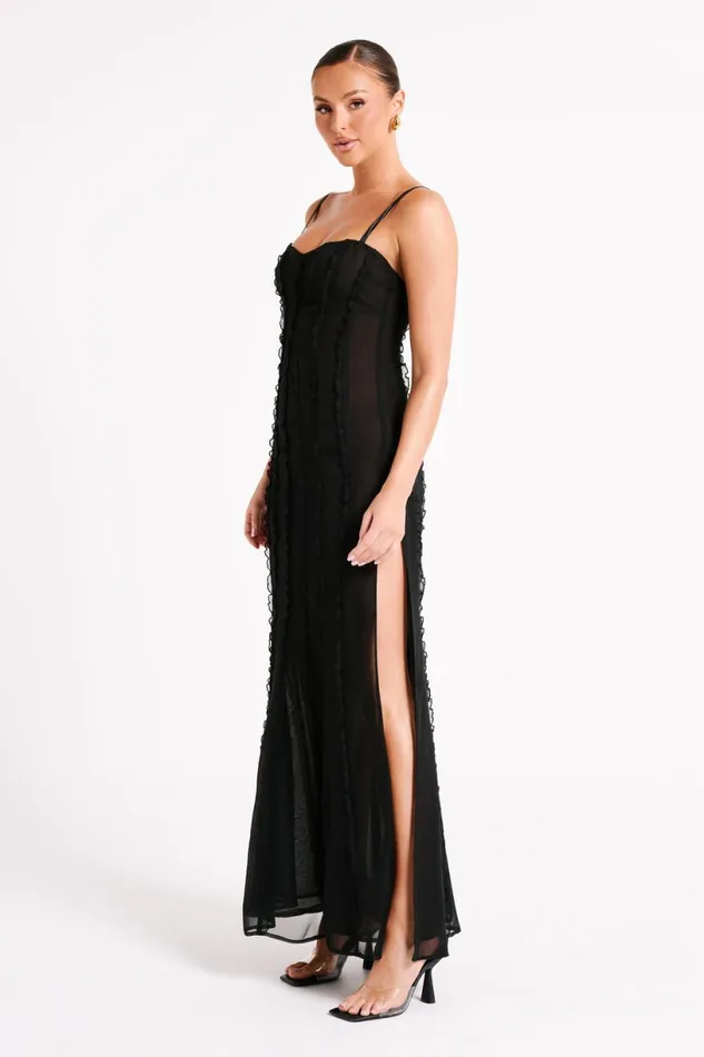 Meshki Maxi Dresses Women Jacinta Chiffon Maxi Dress 8211 Black Black