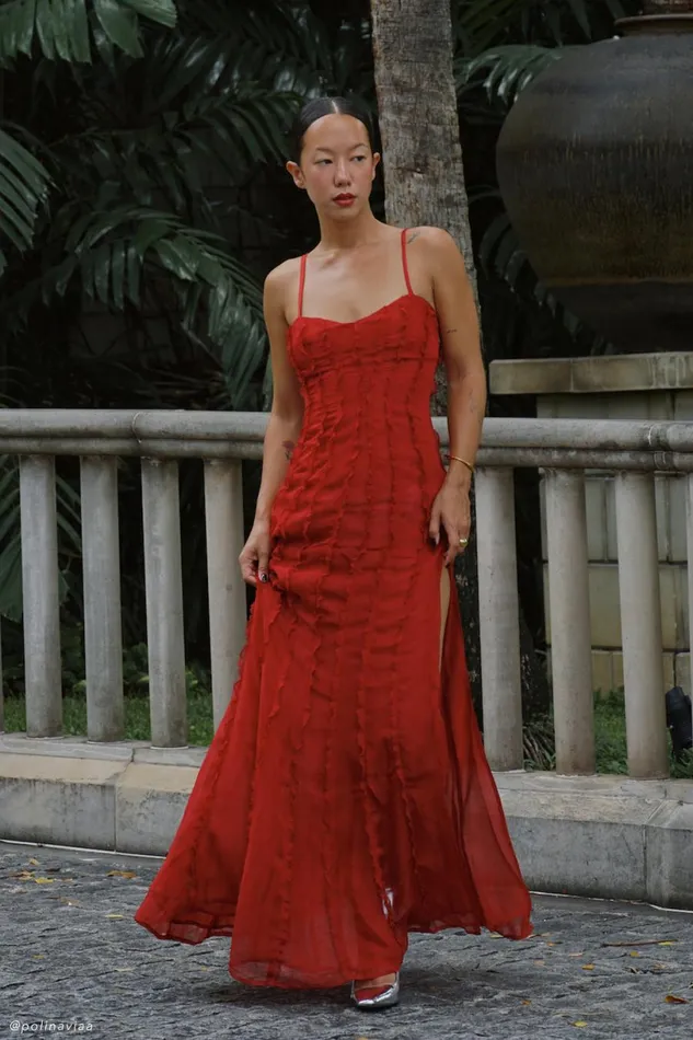 Meshki Maxi Dresses Women Jacinta Chiffon Maxi Dress 8211 Vermilion Red Vermilionred Meshki Maxi Dresses Women Jacinta Chiffon Maxi Dress 8211 Vermilion Red Vermilionred