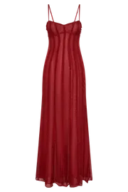 Meshki Maxi Dresses Women Jacinta Chiffon Maxi Dress 8211 Vermilion Red Vermilionred