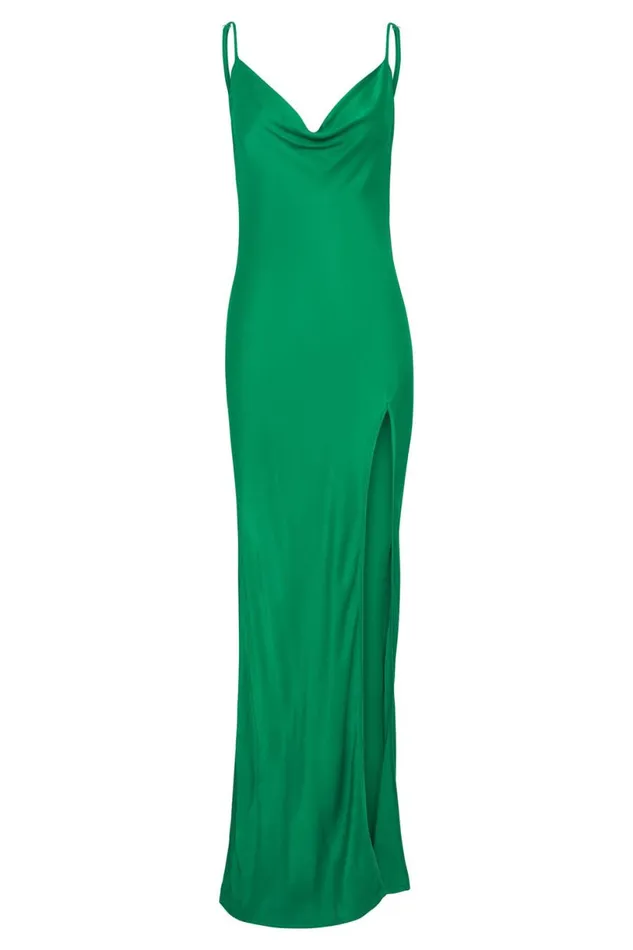 Meshki Maxi Dresses Women Jade Cowl Neck Backless Maxi Dress 8211 Green Green