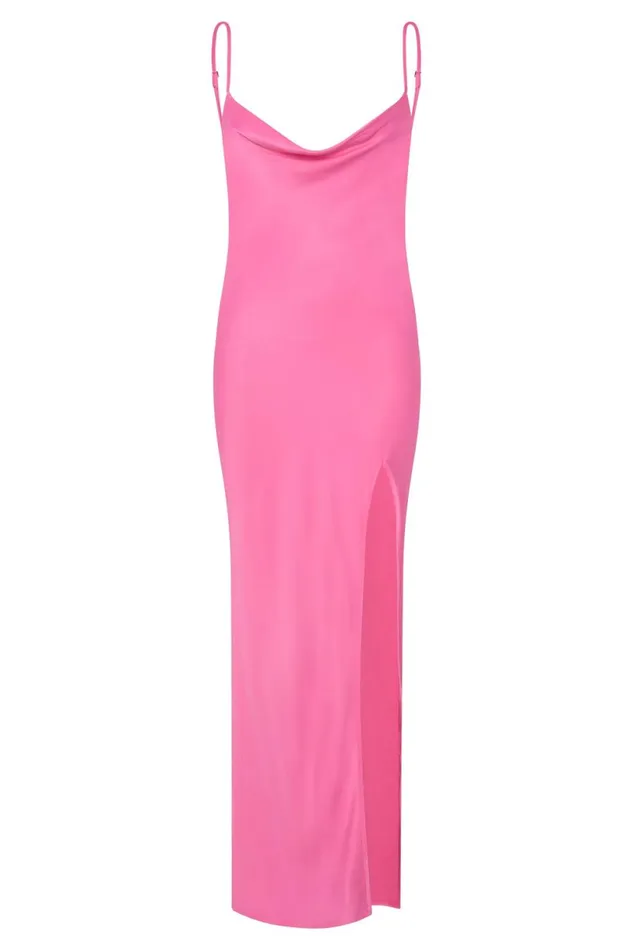 Meshki Maxi Dresses Women Jade Cowl Neck Backless Maxi Dress 8211 Pink Pink