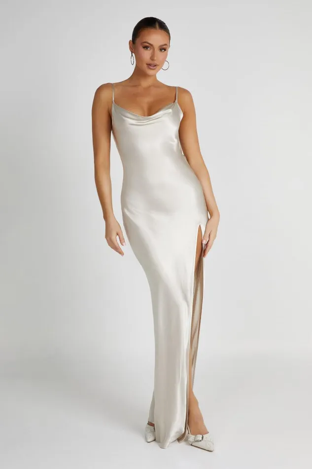 Meshki Maxi Dresses Women Jade Cowl Neck Backless Maxi Dress 8211 Sand Sand Meshki Maxi Dresses Women Jade Cowl Neck Backless Maxi Dress 8211 Sand Sand