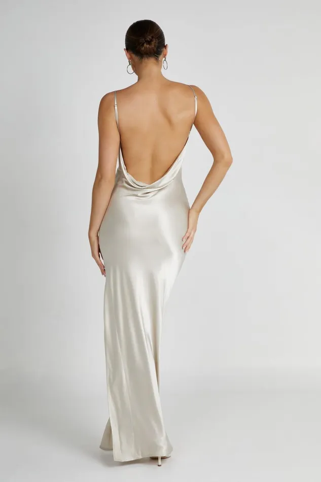 Meshki Maxi Dresses Women Jade Cowl Neck Backless Maxi Dress 8211 Sand Sand