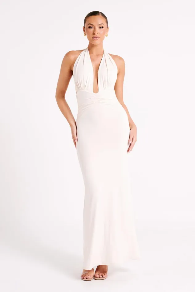 Meshki Maxi Dresses Women Jovanna Slinky Halter Maxi Dress 8211 Sand Sand