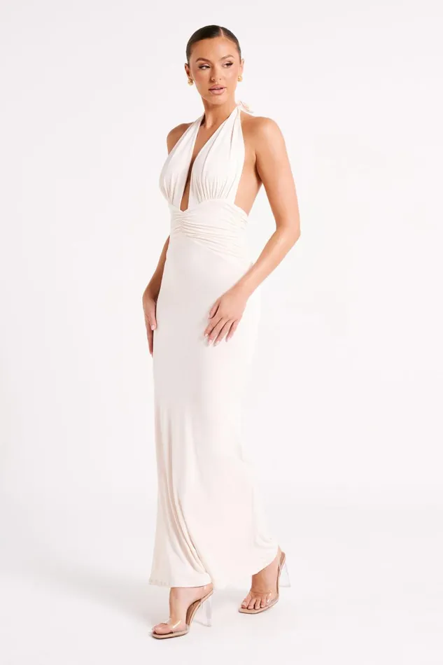 Meshki Maxi Dresses Women Jovanna Slinky Halter Maxi Dress 8211 Sand Sand