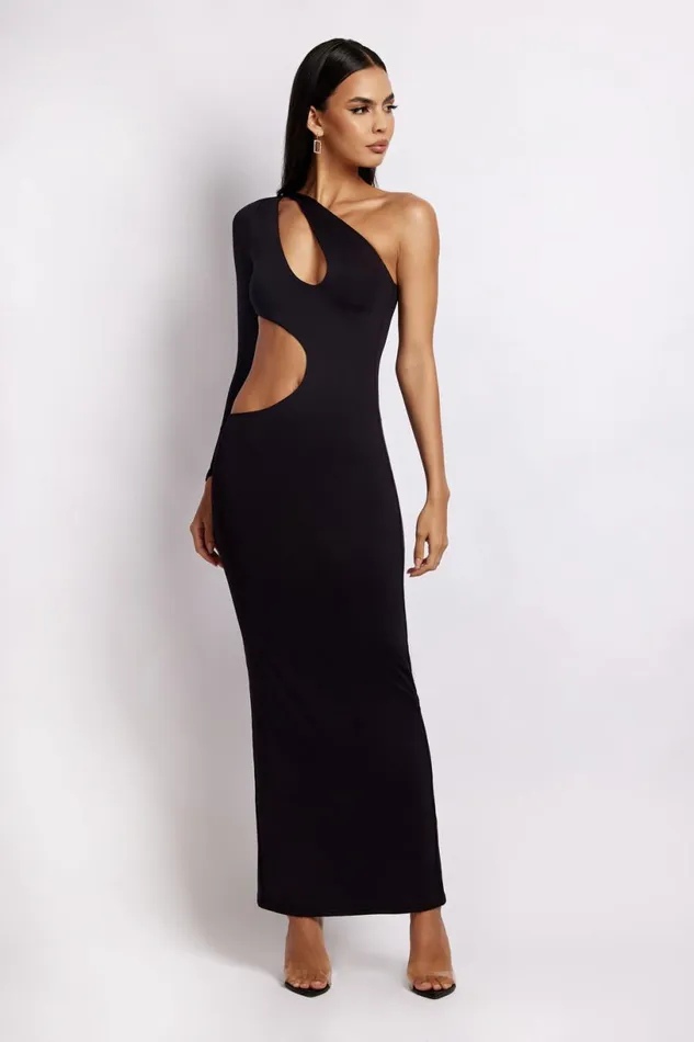 Meshki Maxi Dresses Women Joyce One Shoulder Cut Out Maxi Dress 8211 Black Black Meshki Maxi Dresses Women Joyce One Shoulder Cut Out Maxi Dress 8211 Black Black