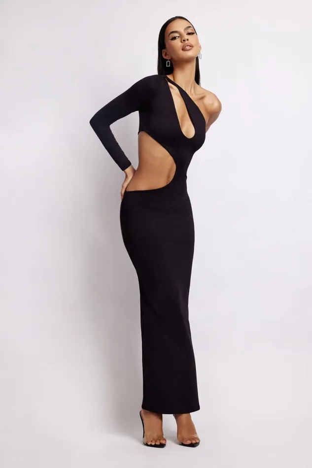 Meshki Maxi Dresses Women Joyce One Shoulder Cut Out Maxi Dress 8211 Black Black