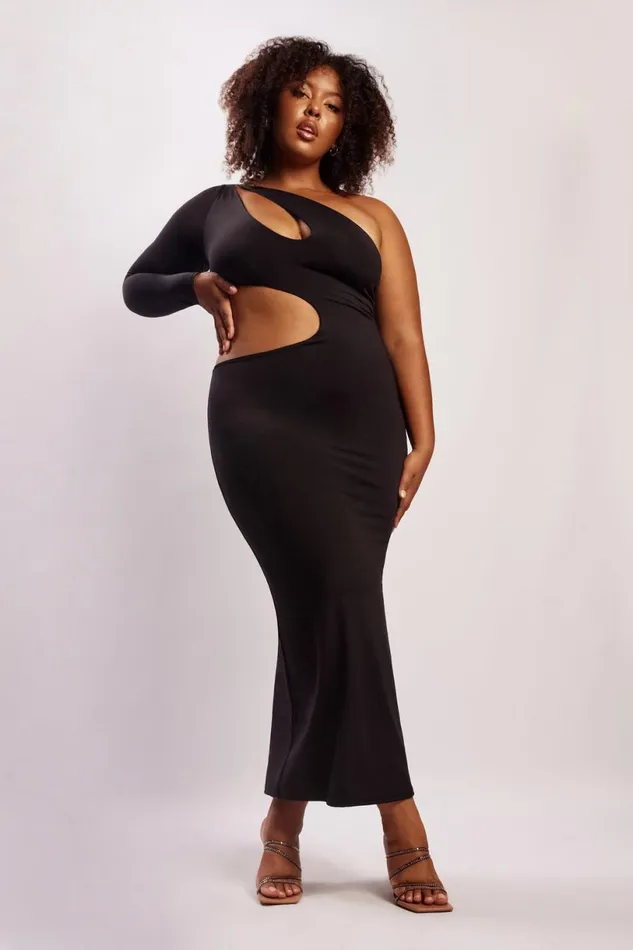 Meshki Maxi Dresses Women Joyce One Shoulder Cut Out Maxi Dress 8211 Black Black