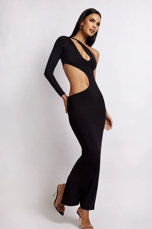 Meshki Maxi Dresses Women Joyce One Shoulder Cut Out Maxi Dress 8211 Black Black