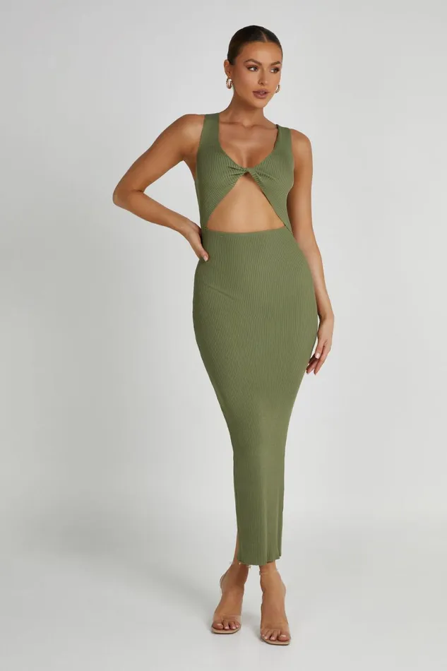 Meshki Maxi Dresses Women Kaesha Knit Maxi Dress 8211 Olive Olive