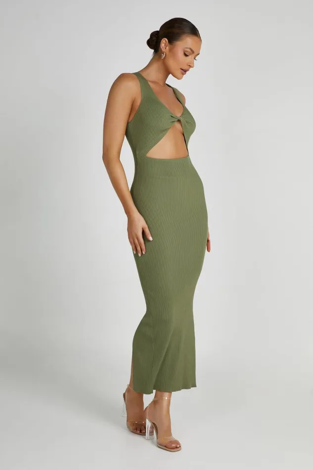 Meshki Maxi Dresses Women Kaesha Knit Maxi Dress 8211 Olive Olive