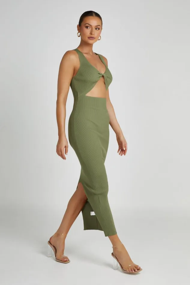 Meshki Maxi Dresses Women Kaesha Knit Maxi Dress 8211 Olive Olive