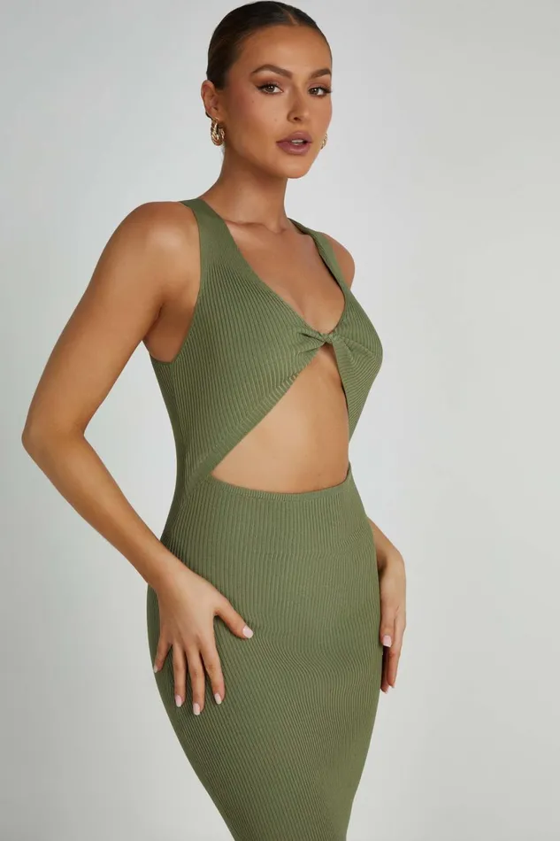 Meshki Maxi Dresses Women Kaesha Knit Maxi Dress 8211 Olive Olive