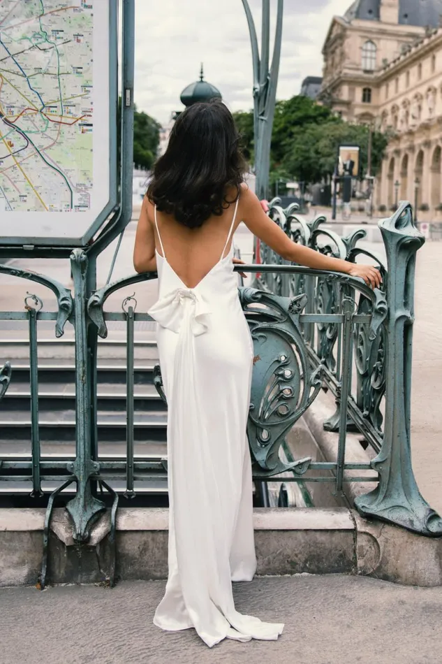 Meshki Maxi Dresses Women Kailey Low Back Maxi Dress With Detachable Bow Train 8211 White White Meshki Maxi Dresses Women Kailey Low Back Maxi Dress With Detachable Bow Train 8211 White White