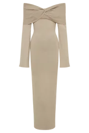 Meshki Maxi Dresses Women Kenny Long Sleeve Knit Dress 8211 Taupe Taupe
