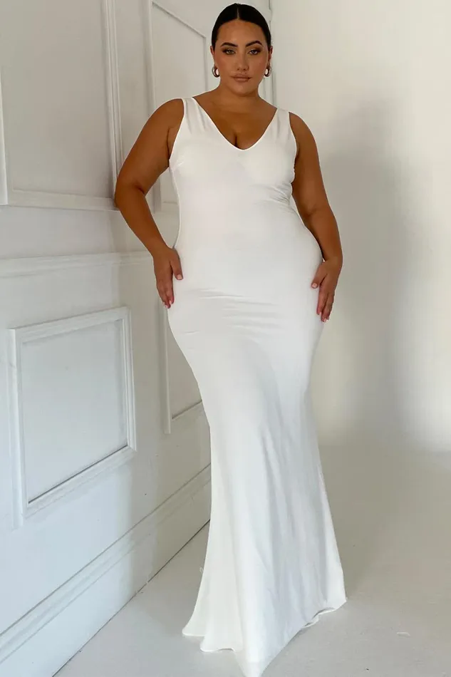 Meshki Maxi Dresses Women Kyla Low Back Gown 8211 White White